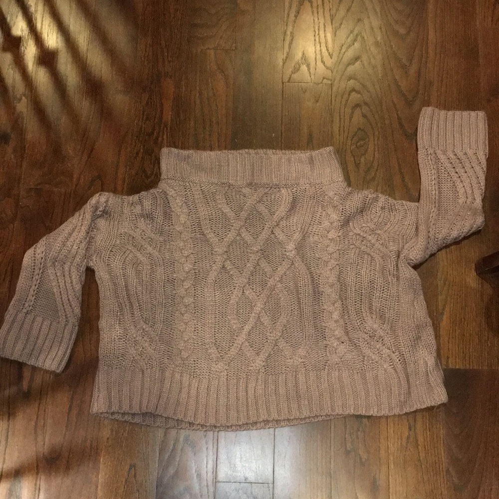 Mauve off the shoulder knitted sweater
